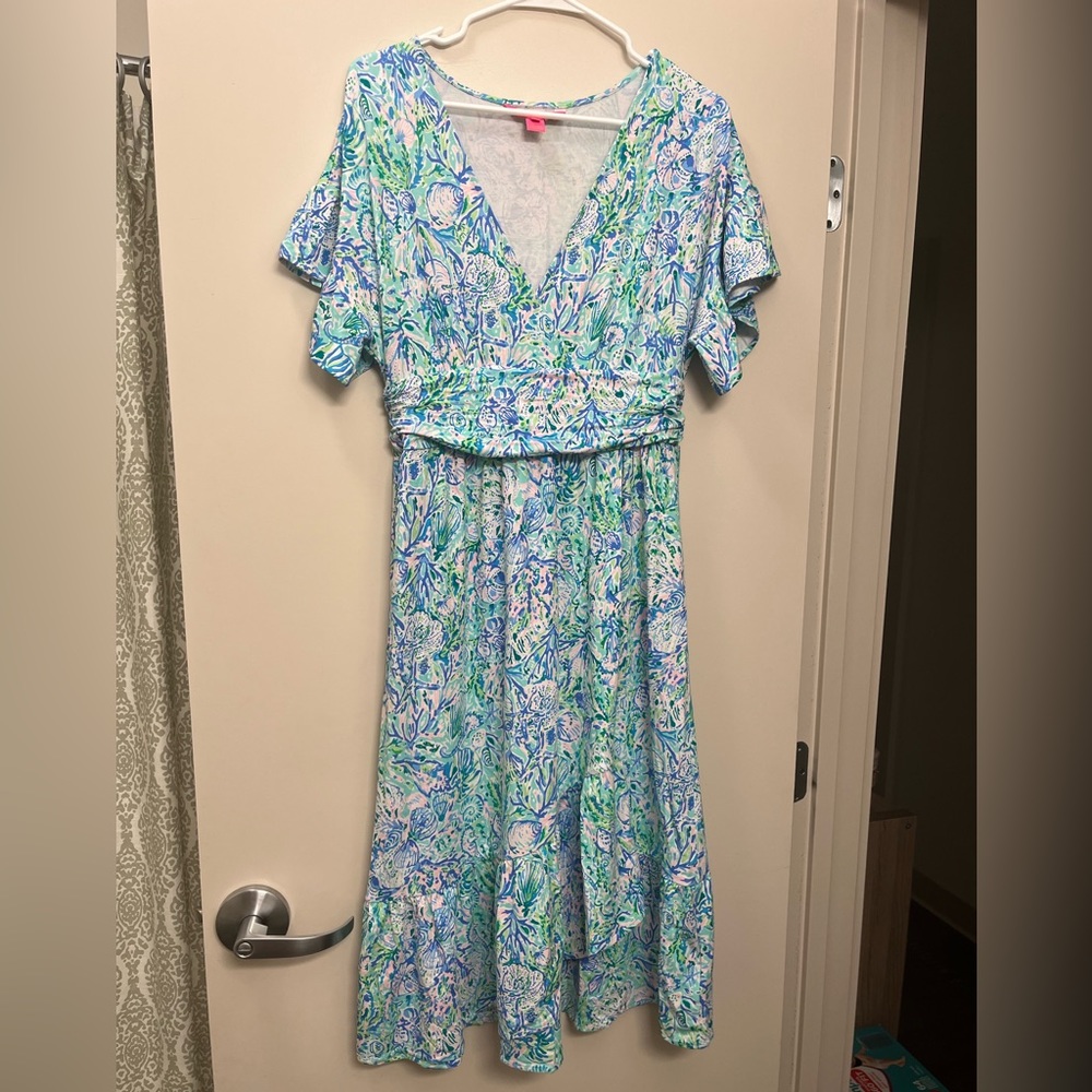 EUC Lilly Pulitzer Juliet Ruffle Midi Dress - size M
